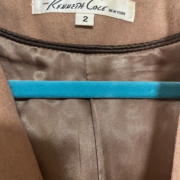 Hooded Kenneth Cole Camel Winter Coat - Picture 2 of 2